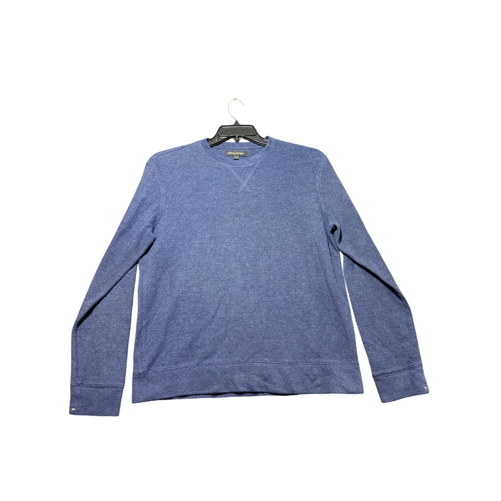 Banana Republic Brushed Waffle Mens Medium Blue Excellent Brushed Waffle Knit